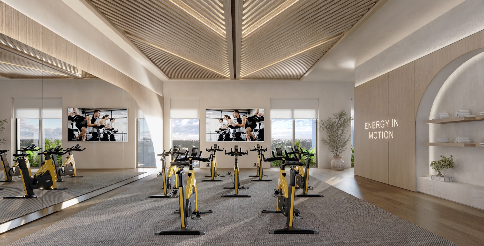 Technogym cycling studio.